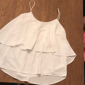 White flowy tiered tank